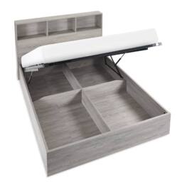 Cheshire Alder Ottoman Storage Bed - Grey Oak - Double (135cm) - thumbnail 2