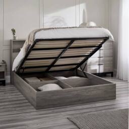 Cheshire Alder Ottoman Storage Bed - Grey Oak - Double (135cm) - thumbnail 4