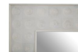 Orsina White Square Wall Mirror, Weathered Mango Wood Frame with Dimpled Texture, Accent Mirror - thumbnail 5
