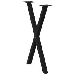 Berkfield Home Modern Dining Table Legs X-Shaped 2 pcs Black 50x(72-73) cm Steel - thumbnail 4