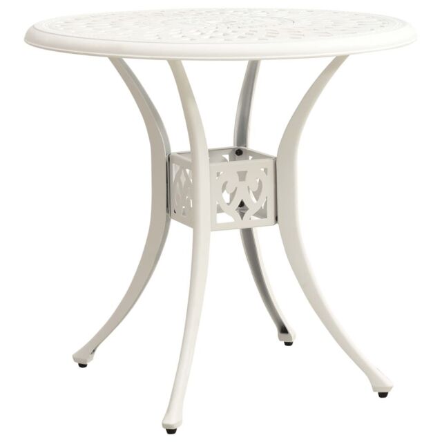 Berkfield Home Garden Table White 78x78x72 cm Cast Aluminium - Size: 78 x 78 x 72 cm - image 1