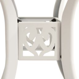 Berkfield Home Garden Table White 78x78x72 cm Cast Aluminium - Size: 78 x 78 x 72 cm - thumbnail 4