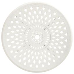 Berkfield Home Garden Table White 78x78x72 cm Cast Aluminium - Size: 78 x 78 x 72 cm - thumbnail 3