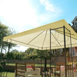 Charles Bentley 3Mx3M Steel Art Outdoor Gazebo Luxury Metal Frame Marquee Cream - thumbnail 5