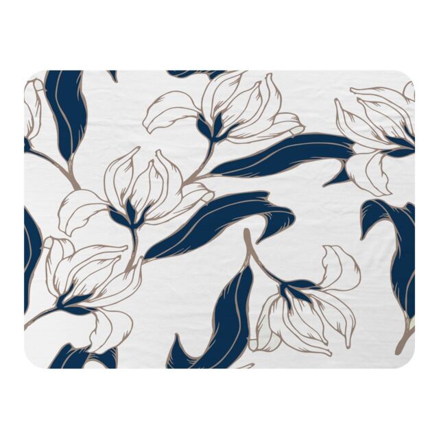 Benjamin Tate Design White Flowers Blanket in Natural - Size: 120 cm x 150 cm - image 1