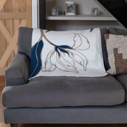 Benjamin Tate Design White Flowers Blanket in Natural - Size: 120 cm x 150 cm - thumbnail 2