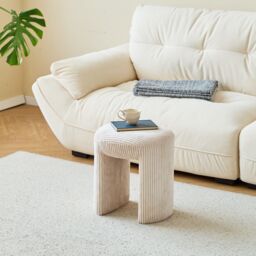 Nordlys Beige Velvet Lounge Pouf - thumbnail 4