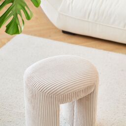 Nordlys Beige Velvet Lounge Pouf - thumbnail 3