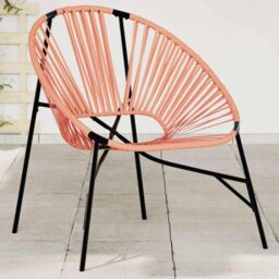 Berkfield Home Garden Egg Chair Black & Orange Poly Rattan - thumbnail 1