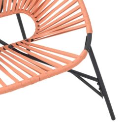 Berkfield Home Garden Egg Chair Black & Orange Poly Rattan - thumbnail 7