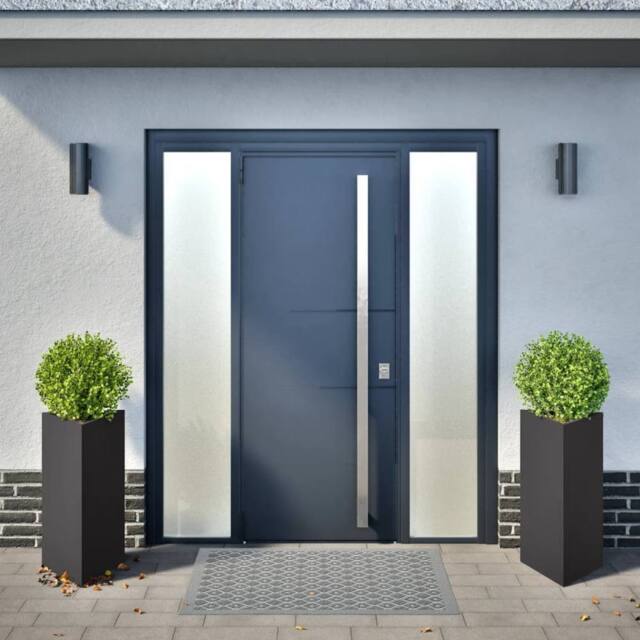 Berkfield Home Garden Planters 2 pcs Black Triangular 40x34.5x70 cm Steel - image 1