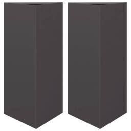 Berkfield Home Garden Planters 2 pcs Black Triangular 40x34.5x70 cm Steel - thumbnail 3