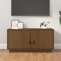 Berkfield Home TV Cabinet Honey Brown 80x34x40 cm Solid Wood Pine - Size: 80 x 34 x 40 cm