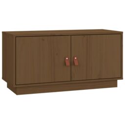Berkfield Home TV Cabinet Honey Brown 80x34x40 cm Solid Wood Pine - Size: 80 x 34 x 40 cm - thumbnail 2