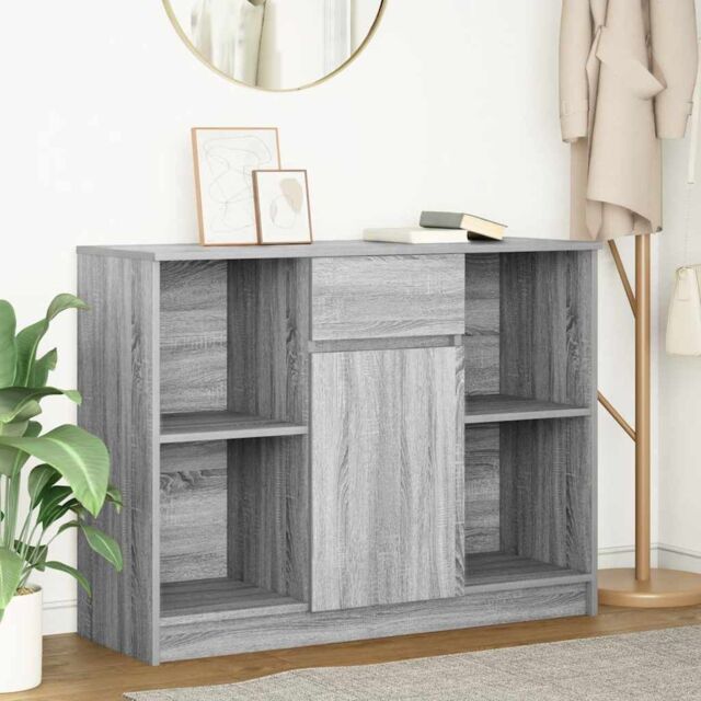 Berkfield Home Sideboard with Drawer Grey Sonoma 101x35x76 cm Engineered Wood - Size: 101 x 35 x 76 cm - image 1