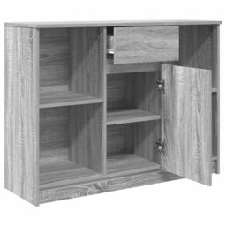 Berkfield Home Sideboard with Drawer Grey Sonoma 101x35x76 cm Engineered Wood - Size: 101 x 35 x 76 cm - thumbnail 5