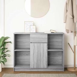 Berkfield Home Sideboard with Drawer Grey Sonoma 101x35x76 cm Engineered Wood - Size: 101 x 35 x 76 cm - thumbnail 3