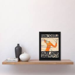Artery8 Egon Schiele Framed Wall Art Galerie Arnot 1915 Exhibition Poster in Orange - Size: A4 - thumbnail 2