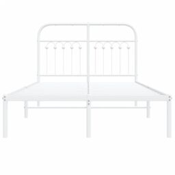 Berkfield Home Metal Bed Frame without Mattress with Headboard White 120x200cm - Size: Small Double - thumbnail 4