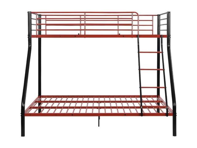Vente-unique Bunk Beds - 90 & 140 X 190 Cm - Steel - Black & Red - ELEVATIO IV - Size: Double - image 1
