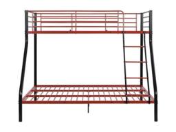 Vente-unique Bunk Beds - 90 & 140 X 190 Cm - Steel - Black & Red - ELEVATIO IV - Size: Double - thumbnail 2