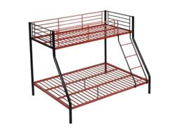 Vente-unique Bunk Beds - 90 & 140 X 190 Cm - Steel - Black & Red - ELEVATIO IV - Size: Double - thumbnail 7