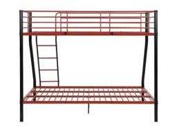 Vente-unique Bunk Beds - 90 & 140 X 190 Cm - Steel - Black & Red - ELEVATIO IV - Size: Double - thumbnail 8