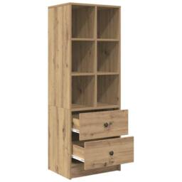 Berkfield Home Artisan Oak Shelving Unit Artisan Oak Engineered wood Medium in Brown - thumbnail 5