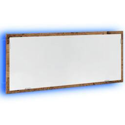Berkfield Home LED Bathroom Mirror Old Wood 100x8.5x37 cm Engineered Wood in Brown - thumbnail 1