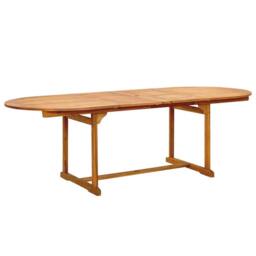 Berkfield Home 9 Piece Garden Dining Set Solid Wood Acacia & Textilene in Brown - thumbnail 3