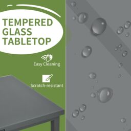 OUTSUNNY Extending Garden Table Outdoor for 6-8 People, Aluminium Frame in Charcoal - thumbnail 5
