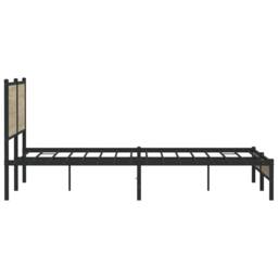 Berkfield Home Metal Bed Frame without Mattress Sonoma Oak 160x200 cm in Brown - thumbnail 6