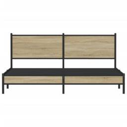 Berkfield Home Metal Bed Frame without Mattress Sonoma Oak 160x200 cm in Brown - thumbnail 5