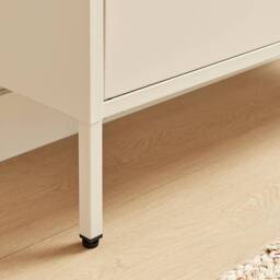 FurnitureboxUK Eira Metal Storage Shoe Cabinet in Cream - thumbnail 6