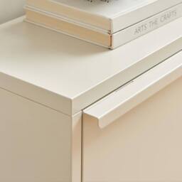 FurnitureboxUK Eira Metal Storage Shoe Cabinet in Cream - thumbnail 5