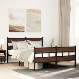 Berkfield Home Bed Frame without Mattress with Headboard & Footboard 140x190 cm in Brown