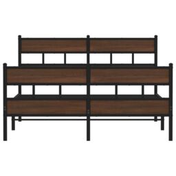 Berkfield Home Bed Frame without Mattress with Headboard & Footboard 140x190 cm in Brown - thumbnail 4