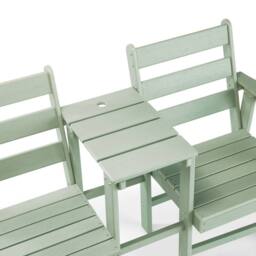 VonHaus Waterproof HDPE Jack & Jill Garden Bench Seat in Green - thumbnail 9