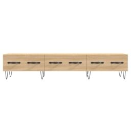 Berkfield Home TV Cabinet Sonoma Oak 150x36x30 cm Engineered Wood in Brown - Size: 150 x 36 x 30 cm - thumbnail 5