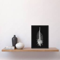 Artery8 Sea Shell Sketch on Black Haeckel Botanical Framed Wall Art Print - Size: A4 - thumbnail 4