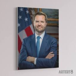 "Artery8 United States 50th Vice President JD Vance Canvas Wall Art Print in Blue - Size: W18"" x H24""" - thumbnail 2