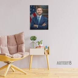 "Artery8 United States 50th Vice President JD Vance Canvas Wall Art Print in Blue - Size: W18"" x H24""" - thumbnail 3