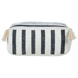 Wyld and Coco Striped Black and White Cotton Floor Cushion 45 x 45 x 20 cm - thumbnail 3
