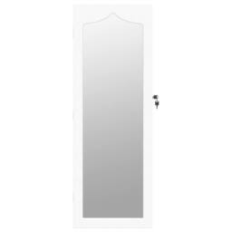 Berkfield Home Mirror Jewellery Cabinet Wall Mounted White 37.5x10x106 cm - thumbnail 4