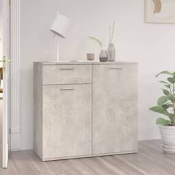 Berkfield Home Sideboard Concrete Grey 80x36x75 cm Engineered Wood - Size: 80 x 36 x 75 cm - thumbnail 2