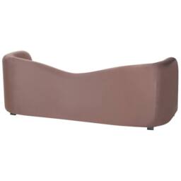 Wyld and Coco Curved Velvet Sofa and Armchairs Set Dark Brown L205 x D90 x H75cm - thumbnail 6