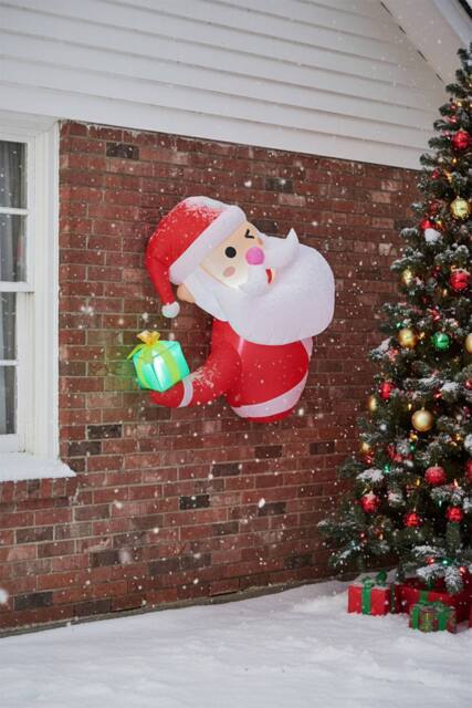 Living and Home 1m Christmas Inflatable Outdoor Decorations with LED Light for Window in Red