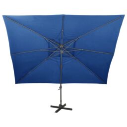 Berkfield Home Cantilever Umbrella with Double Top Azure Blue 400x300 cm - thumbnail 3