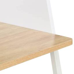 Berkfield Home Modern Desk White & Oak 90x60x88 cm - Size: 90 x 60 x 88 cm - thumbnail 6