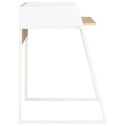 Berkfield Home Modern Desk White & Oak 90x60x88 cm - Size: 90 x 60 x 88 cm